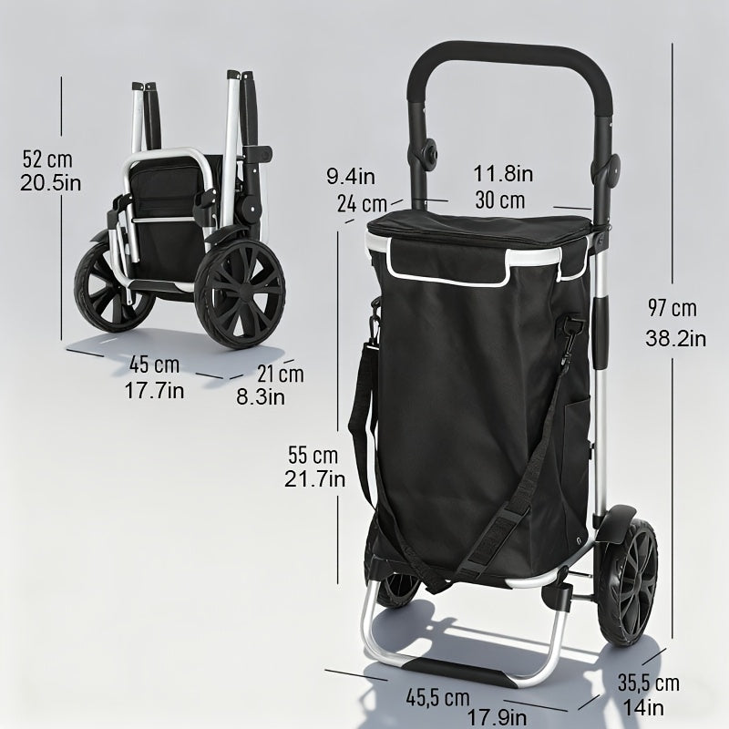 Collapsible 3-in-1 Shopping Cart with Cooler Compartment