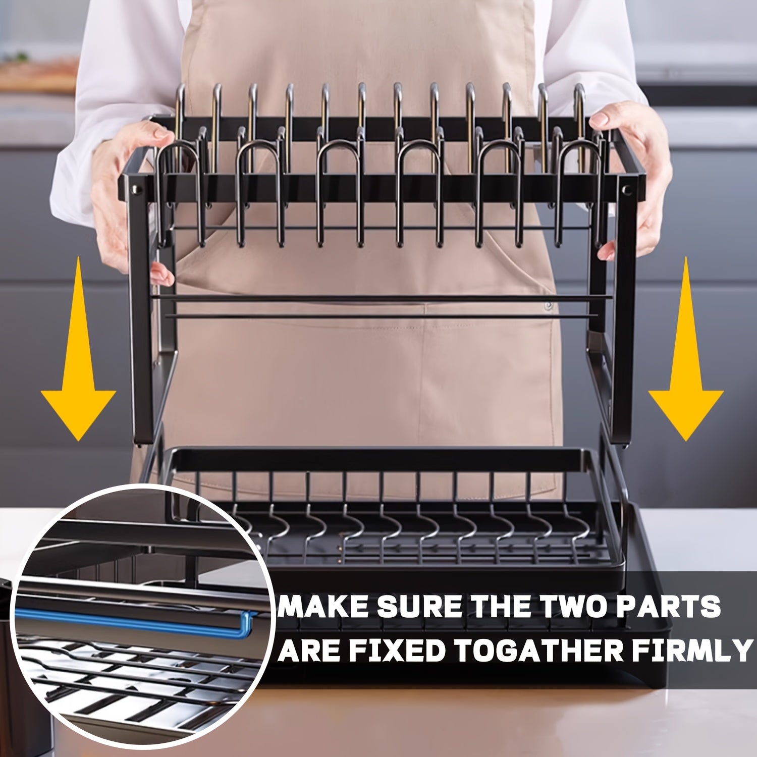 Two-Tier Draining Rack with Drainage System