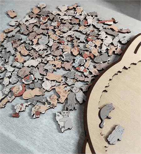 Calming Wooden Puzzle for Cat Lovers