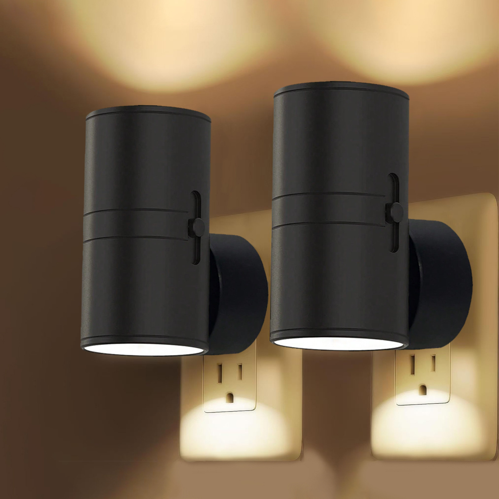 Adjustable LED Night Lamp Plug-in with Rotary Dial – Soft White Glow