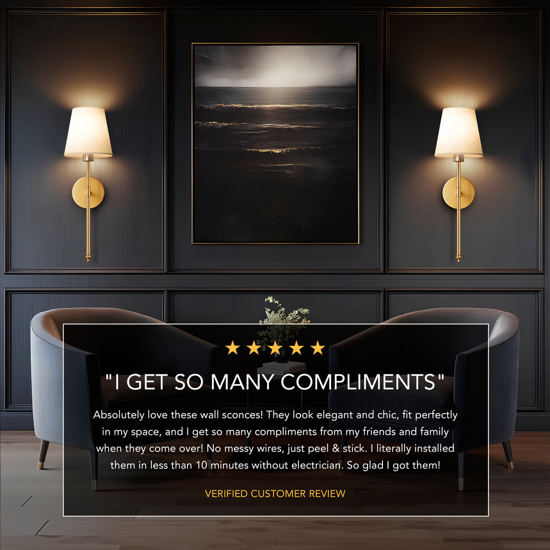 Cordless Wall Light with Remote – Drill-Free Installation
