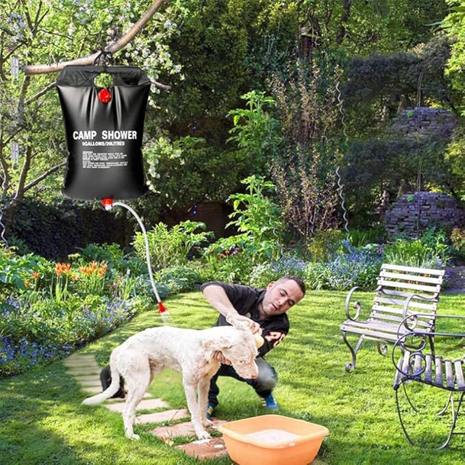 Portable 20L Solar Shower for Camping and Outdoor Activities