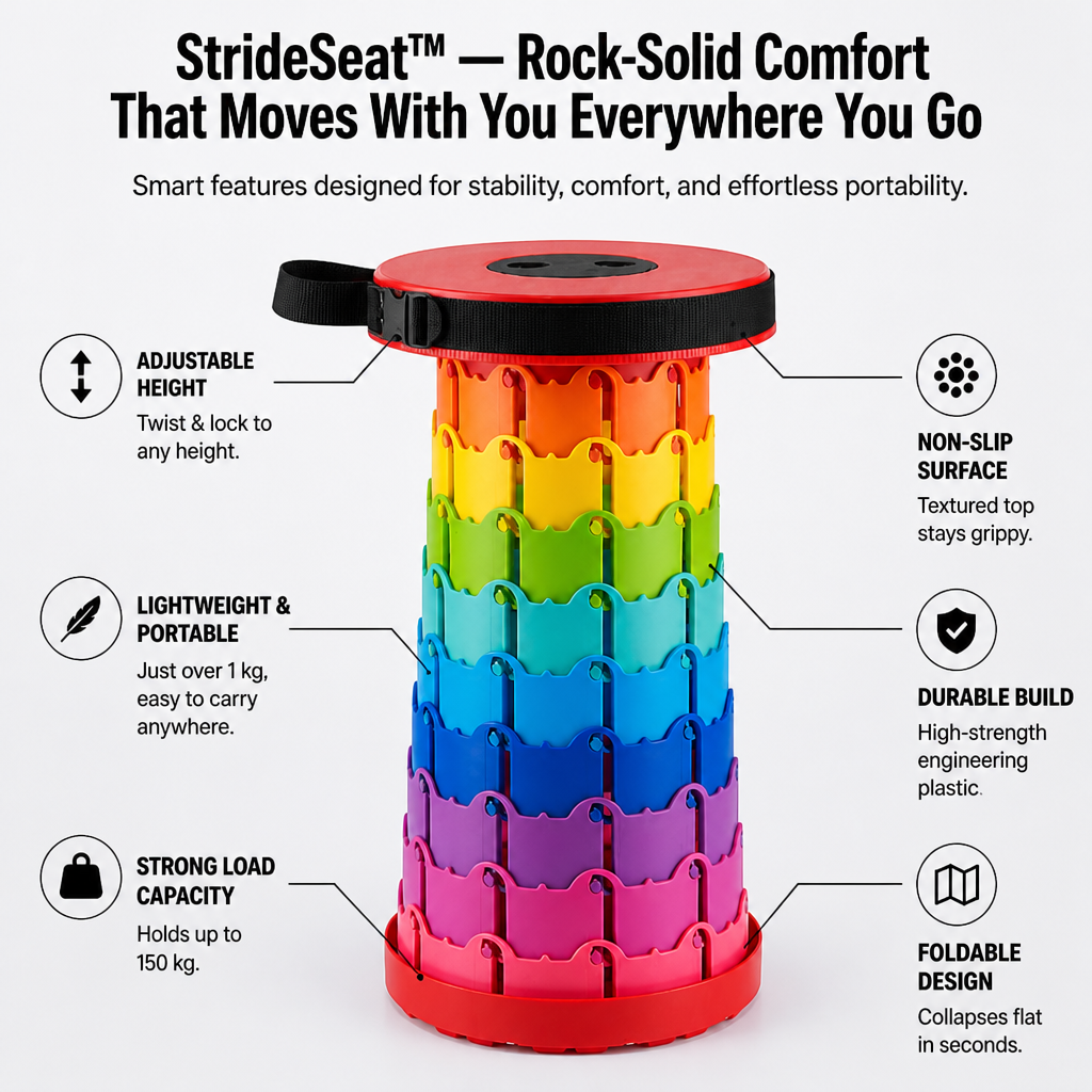 StrideSeat™ — Rock-Solid Comfort That Moves With You Everywhere You Go