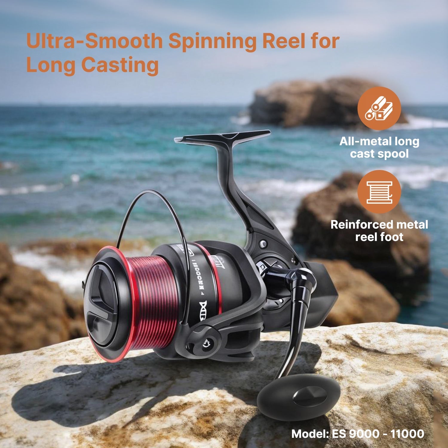 Ultra-Smooth Spinning Reel for Fishing - 22lb Drag Capability