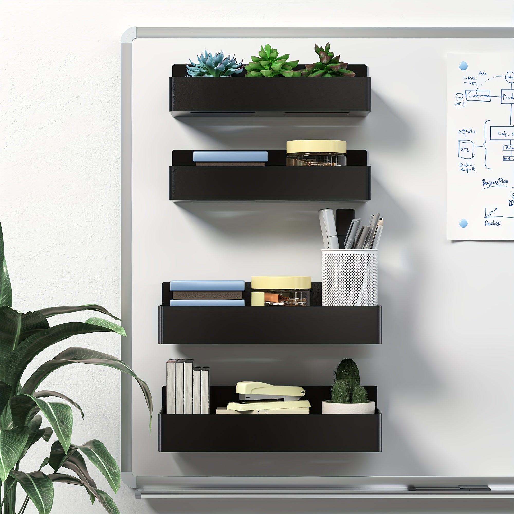 Magnetic Storage Shelf Set of 4