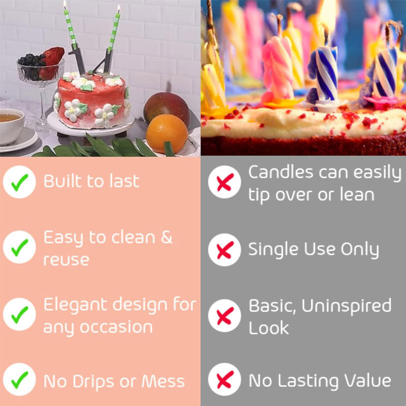 Digital Candle Holder Set — Make Every Cake a Sparkling Star of Celebrations