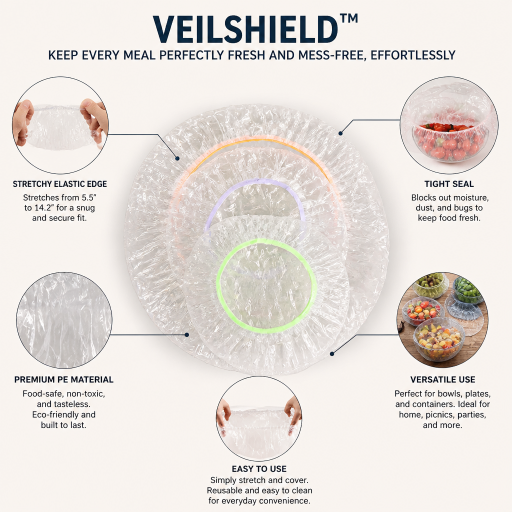 VeilShield™ — Keep Every Meal Perfectly Fresh and Mess-Free, Effortlessly