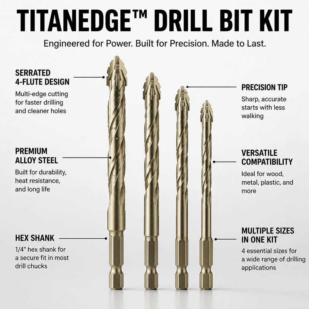 TitanEdge™ — Power Through Every Drill Job with Unstoppable Precision and Lasting Sharpness