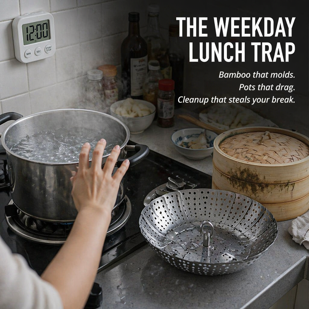 VaporLux™ — Steam Dumplings, Fish & Veggies Right in Your Microwave