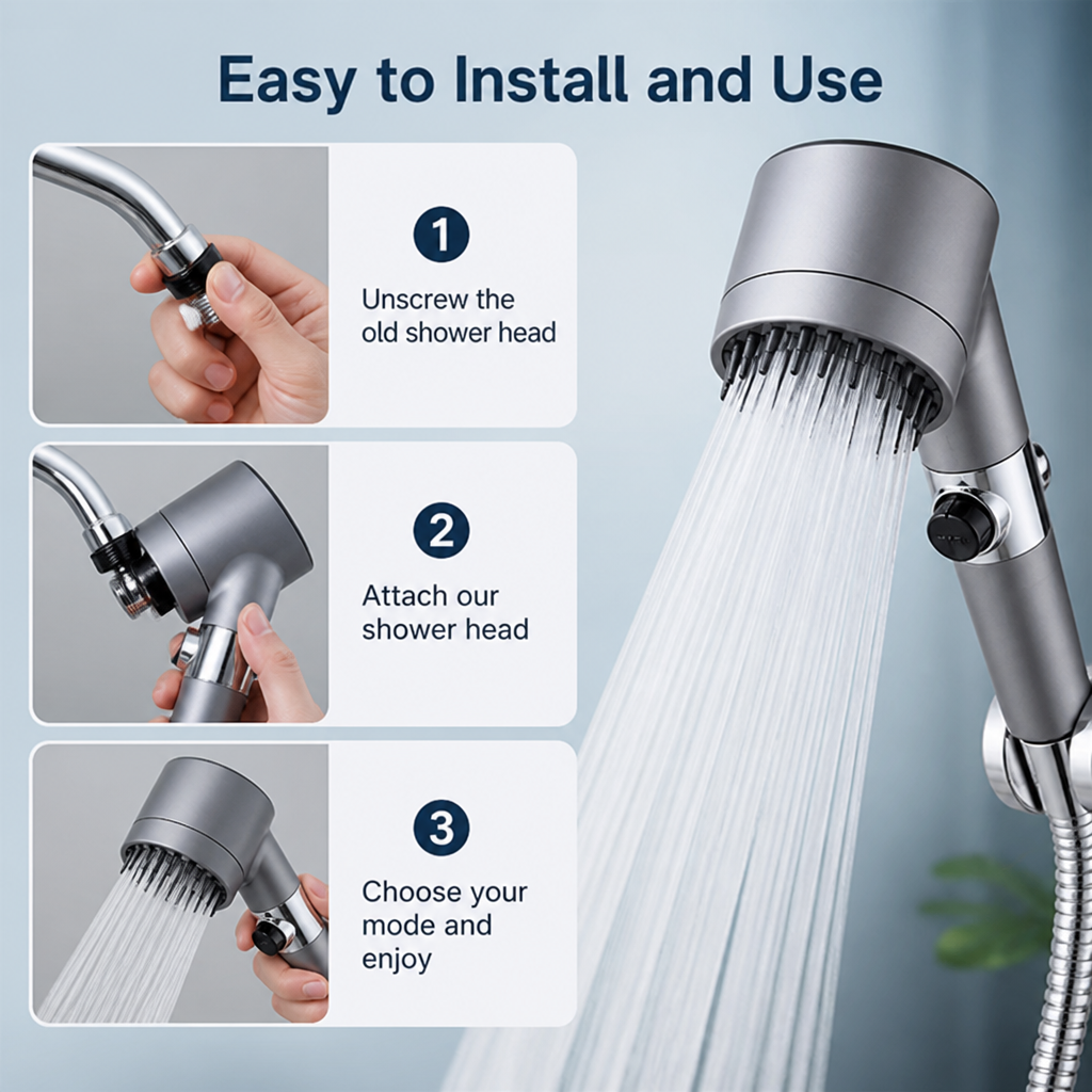 AquaVita™ 4-in-1 Shower Head — Transform Your Shower Into a Revitalizing Spa Escape Every Day