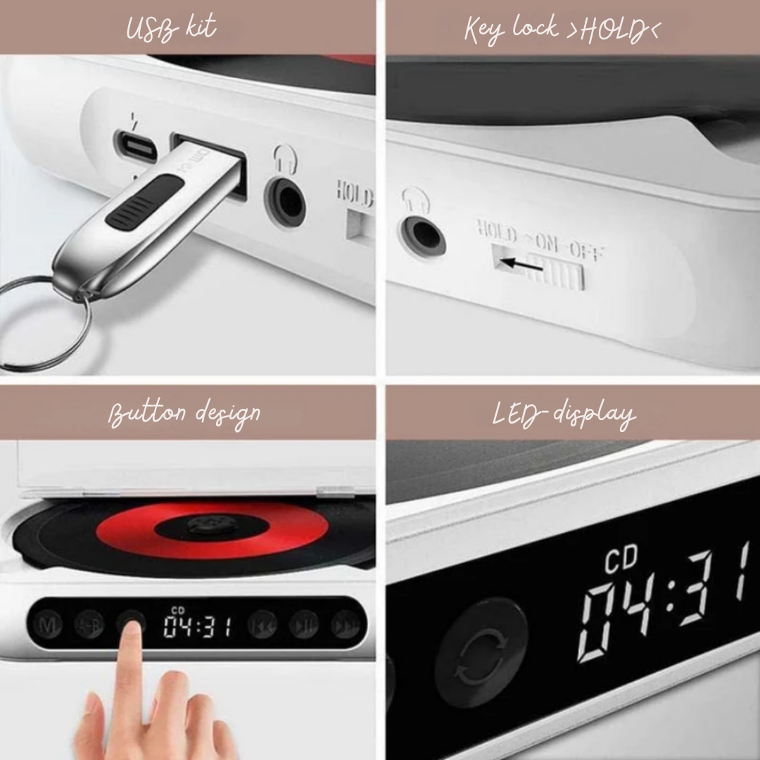 SonicAura™ Portable CD Player — Relive Every Note with Freedom and Pure, Unforgettable Sound