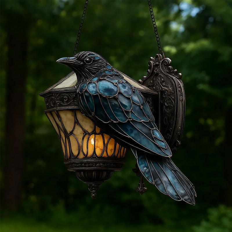 Gothic Raven Window Decoration with Light Reflection Effect