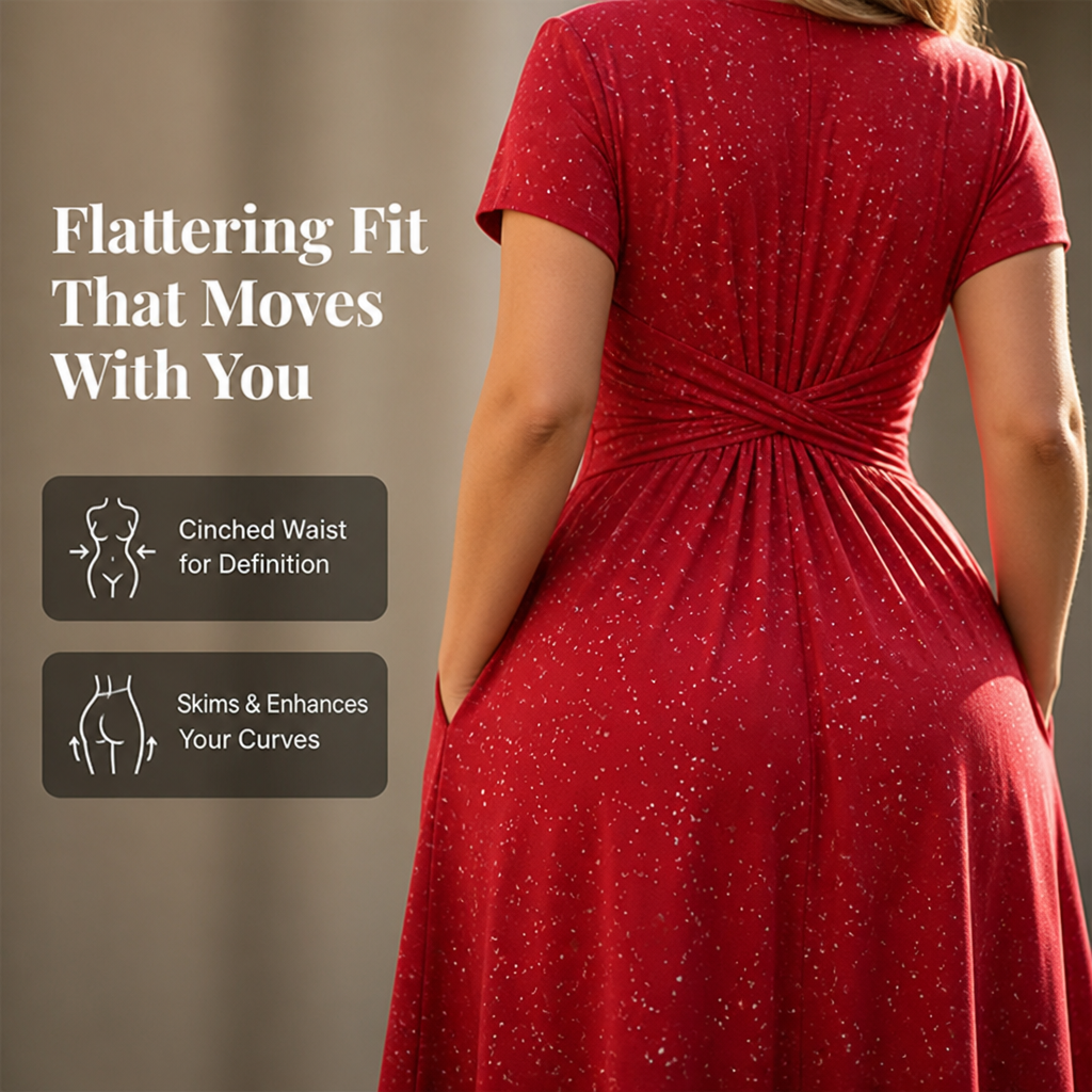 LuminaCurve™ Twisted V-Neck Dress — Own Every Curve with Effortless Elegance and Hidden Freedom