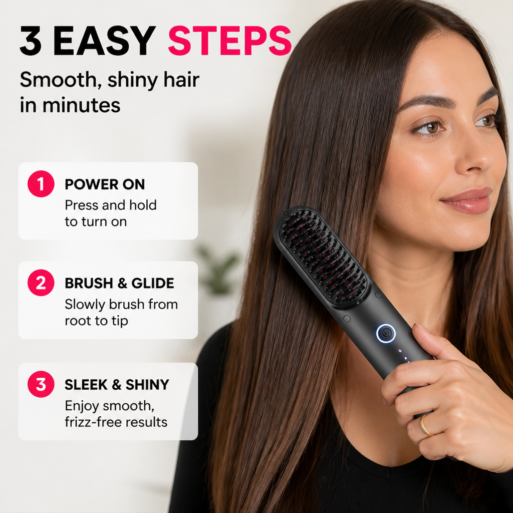 RadianceRush™ — Brush Frizz Into Glossy, Salon-Smooth Hair in One Cordless Pass