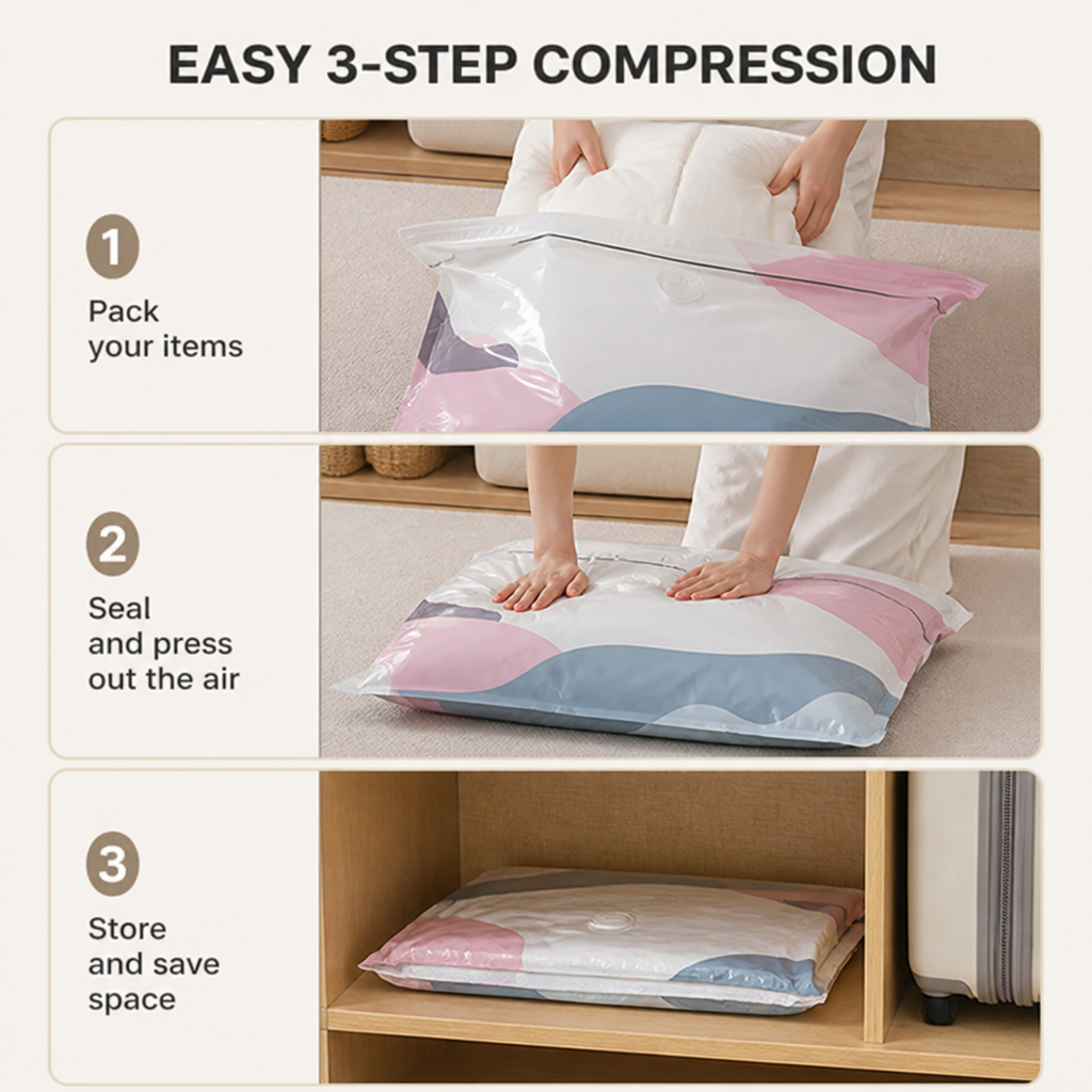 AirNest™ Vacuum Bags — Crush Clutter Instantly and Keep Your Clothes Fresh, Dry, and Safe