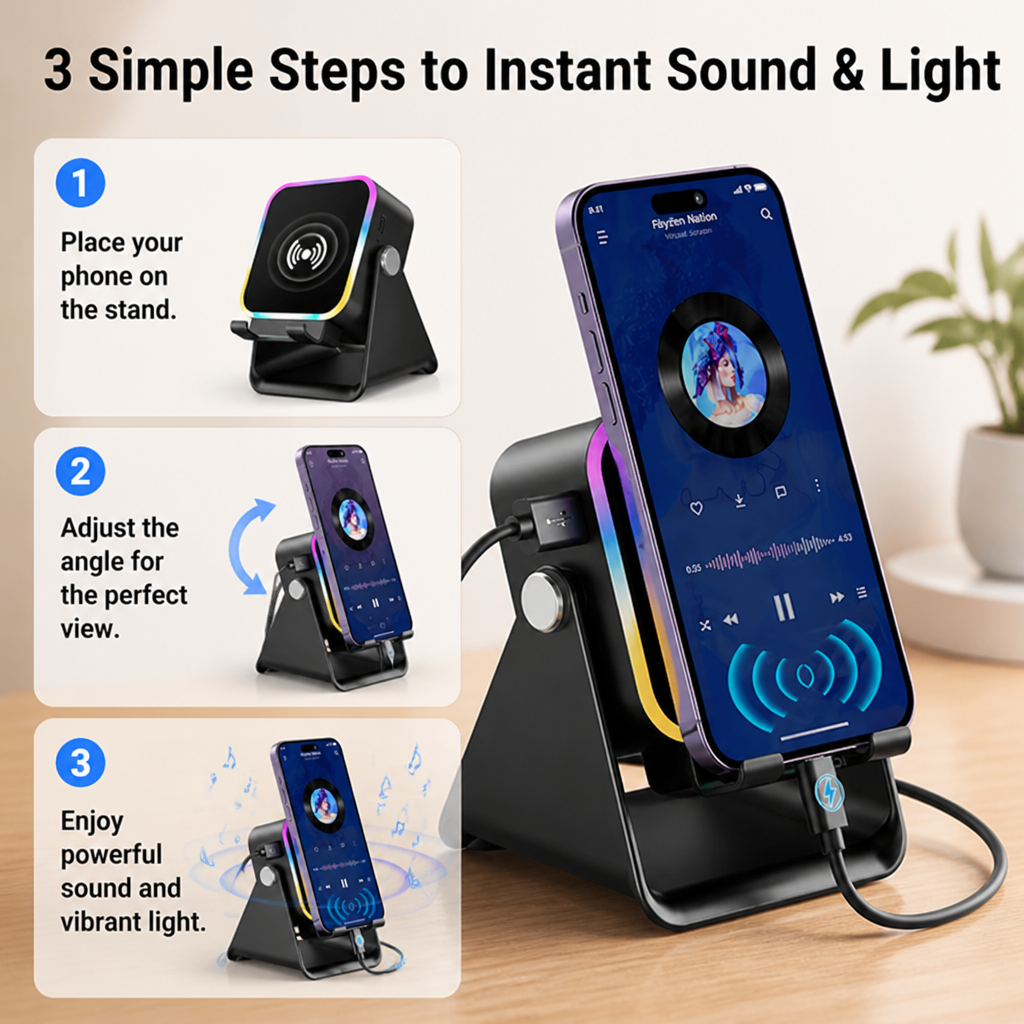 SoundFlect™ — Instantly Transform Your Desk into a Powerhouse of Sound, Light, and Style