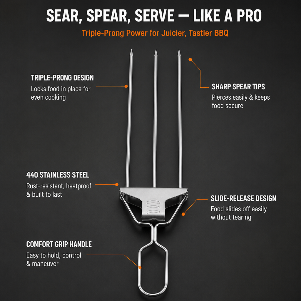 SearMight™ — Lock Food in Place, Slide It Off Clean, Grill Like a Pro