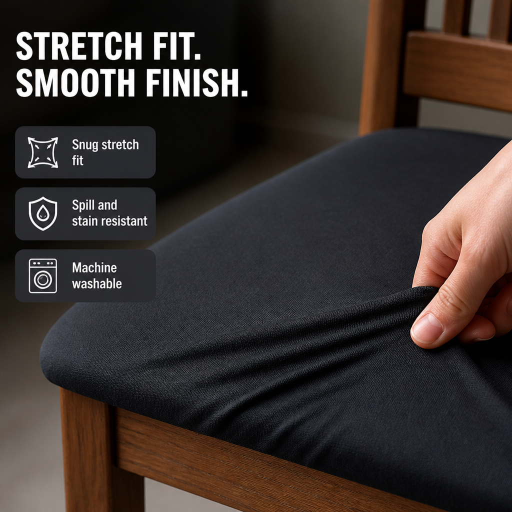FlexiSeat™ — Wrap Your Chairs in Flawless Comfort and Effortless Elegance Every Day