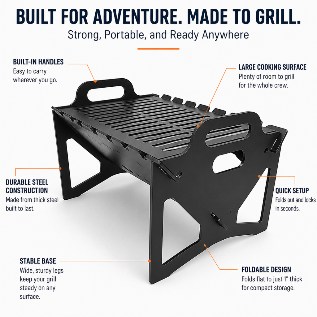 SwiftGrill™ — Effortless Outdoor Feasts Anytime, Anywhere