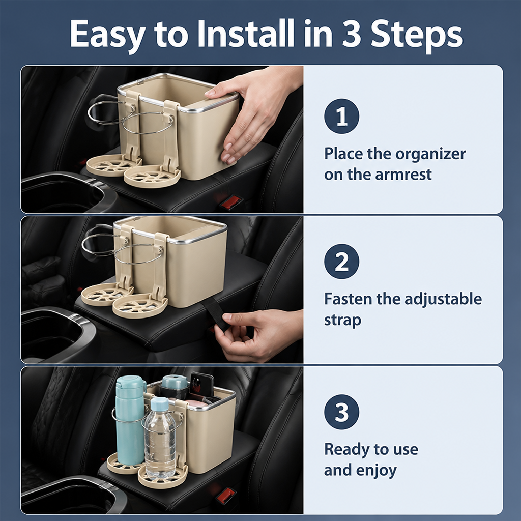VeloceGuard™ — Take Back Your Drive with Ultimate Order and Spill-Proof Peace of Mind