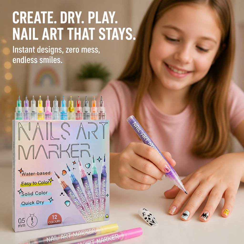 ColorSplash™ Nail Art Pen Set — Ignite Your Child’s Creativity with Instant, Mess-Free Fun