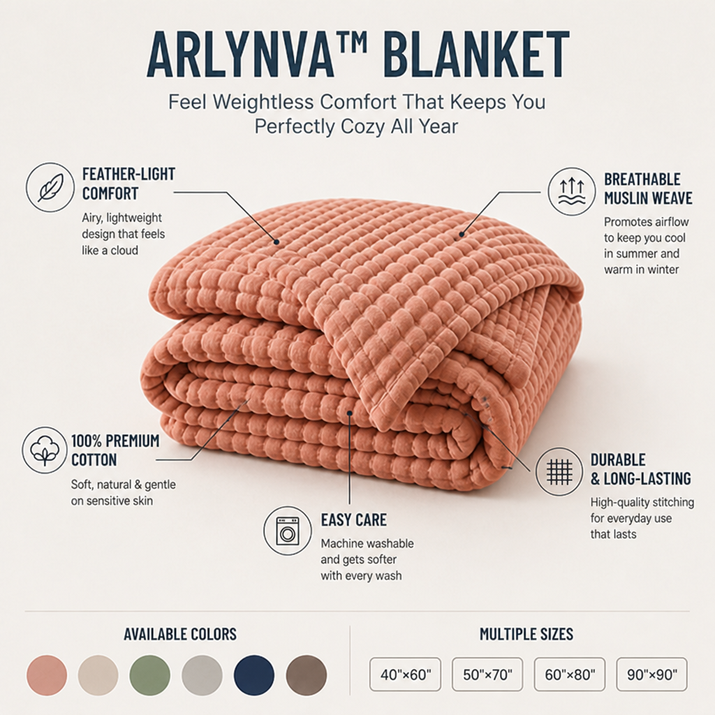 Arlynva™ Blanket — Feel Weightless Comfort That Keeps You Perfectly Cozy All Year