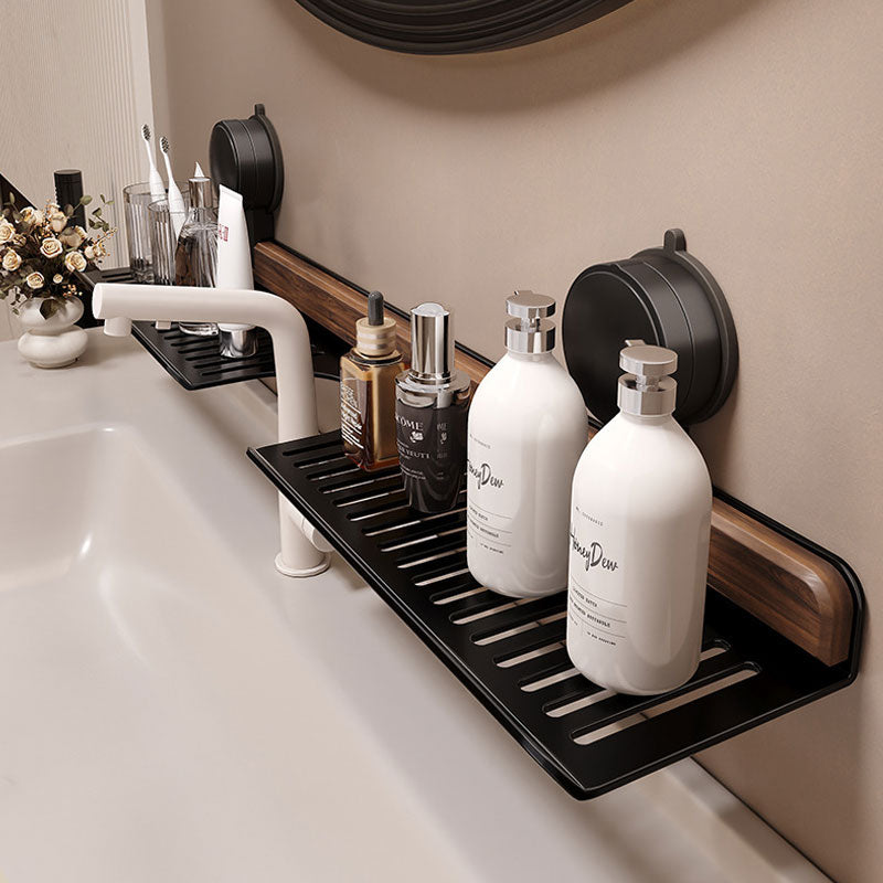 Wood-Look & Metal Faucet Shelf – No Drilling Required