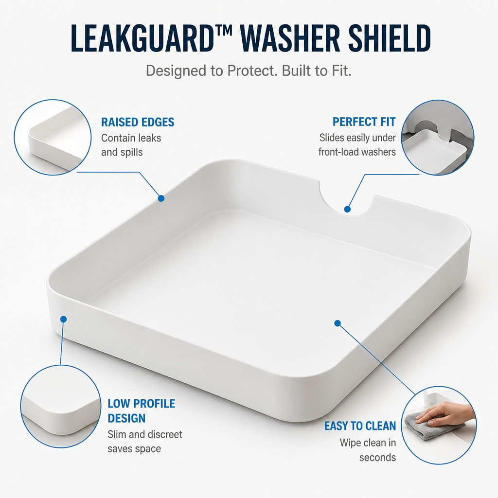 LeakGuard™ Washer Shield — Keep Your Floors Dry and Your Mind Worry-Free Every Laundry Day