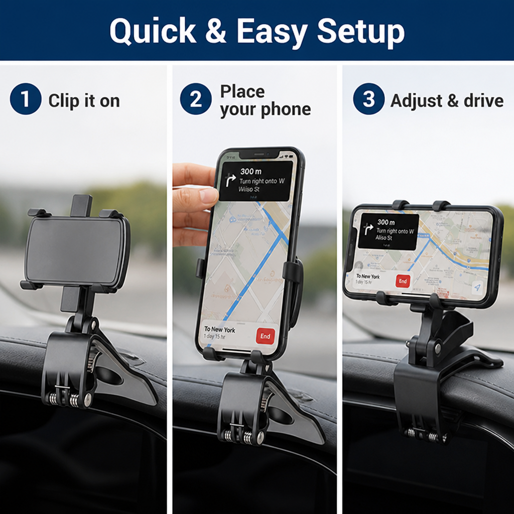 GripDrive™ — Keep Your Phone Rock-Solid for Safer, Stress-Free Driving