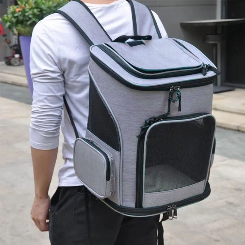 Breathable Foldable Pet Backpack Carrier for Dogs and Cats – Expandable