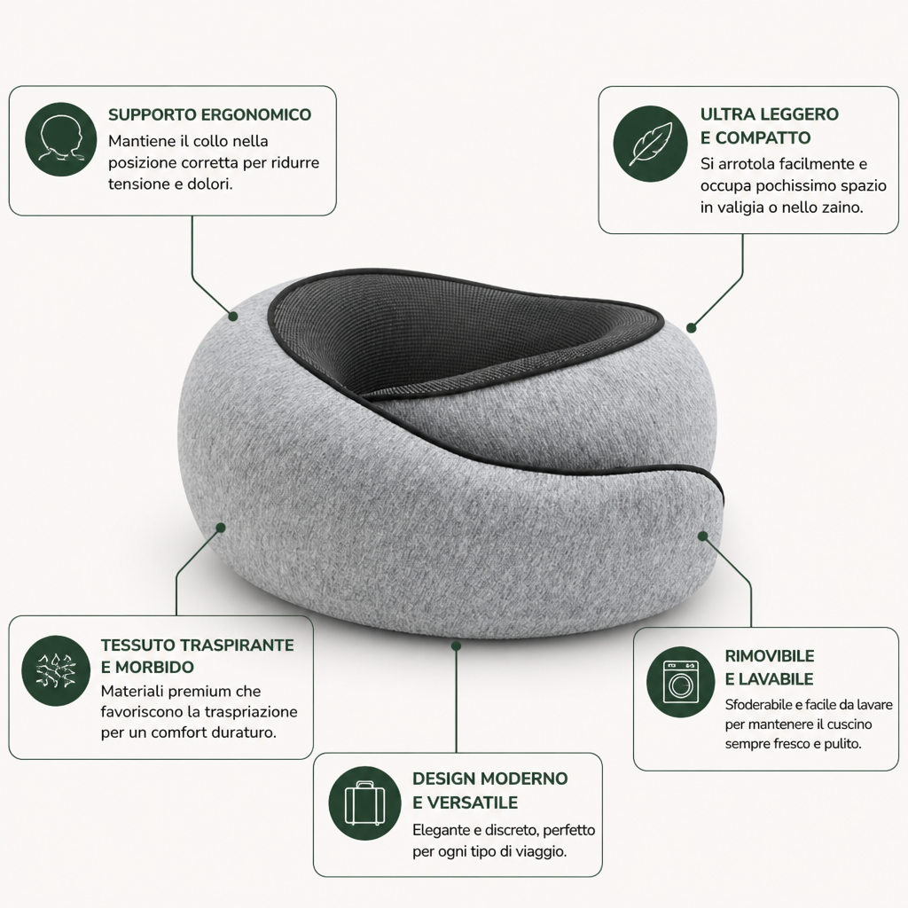 VoyageEase™ Neck Pillow — Arrive Refreshed and Pain-Free, Every Single Trip