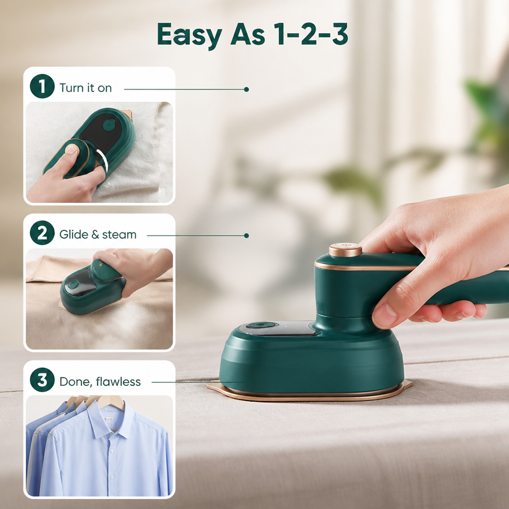 VestaPress™ — Look Flawless Instantly with Precision Steam Power Anywhere