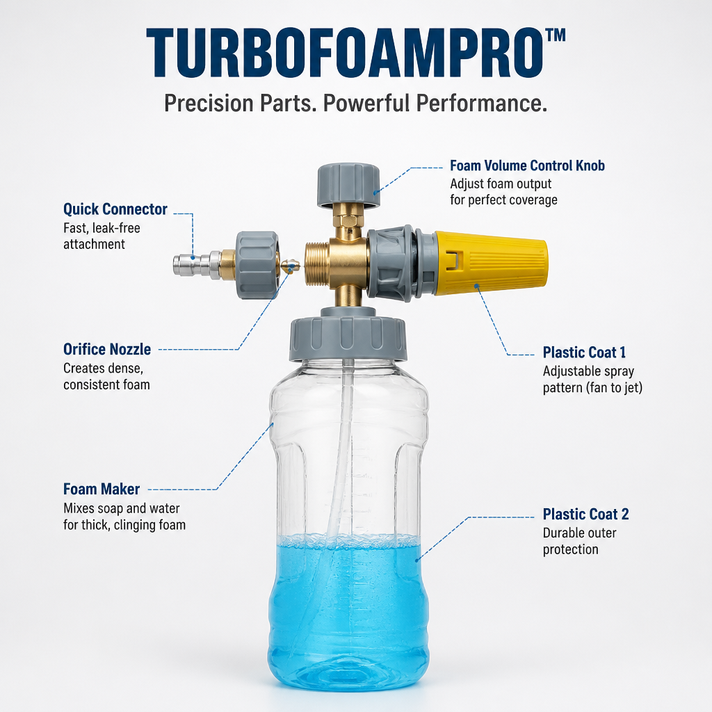 TurboFoamPro™ — Command Every Wash with Thick, Powerful Foam That Delivers a Showroom Shine Instantly
