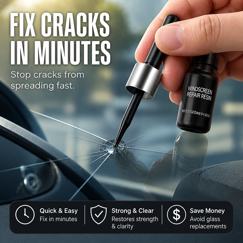 CrystalGuard™ Repair Kit — Clear, Strong Glass That Stops Cracks Cold in Minutes