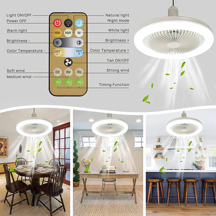 Modern Ceiling Fan with LED Light – Quiet Home Cooling for Living Room & Bedroom