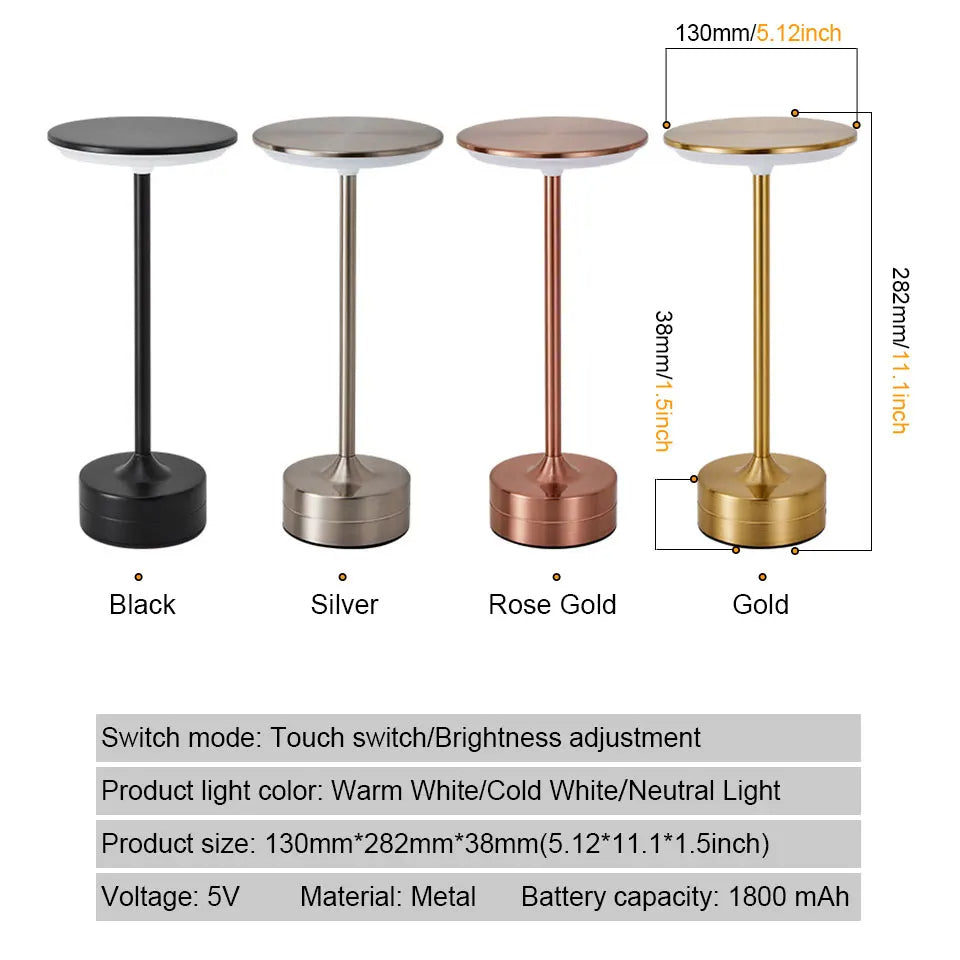 USB Rechargeable LED Desk Lamp Featuring 3 Color Temperature Settings