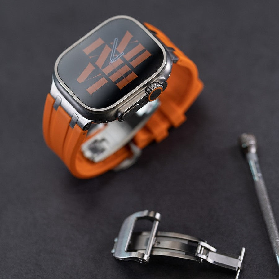 Thick Silicone Strap with Titanium Connector for Apple Watch