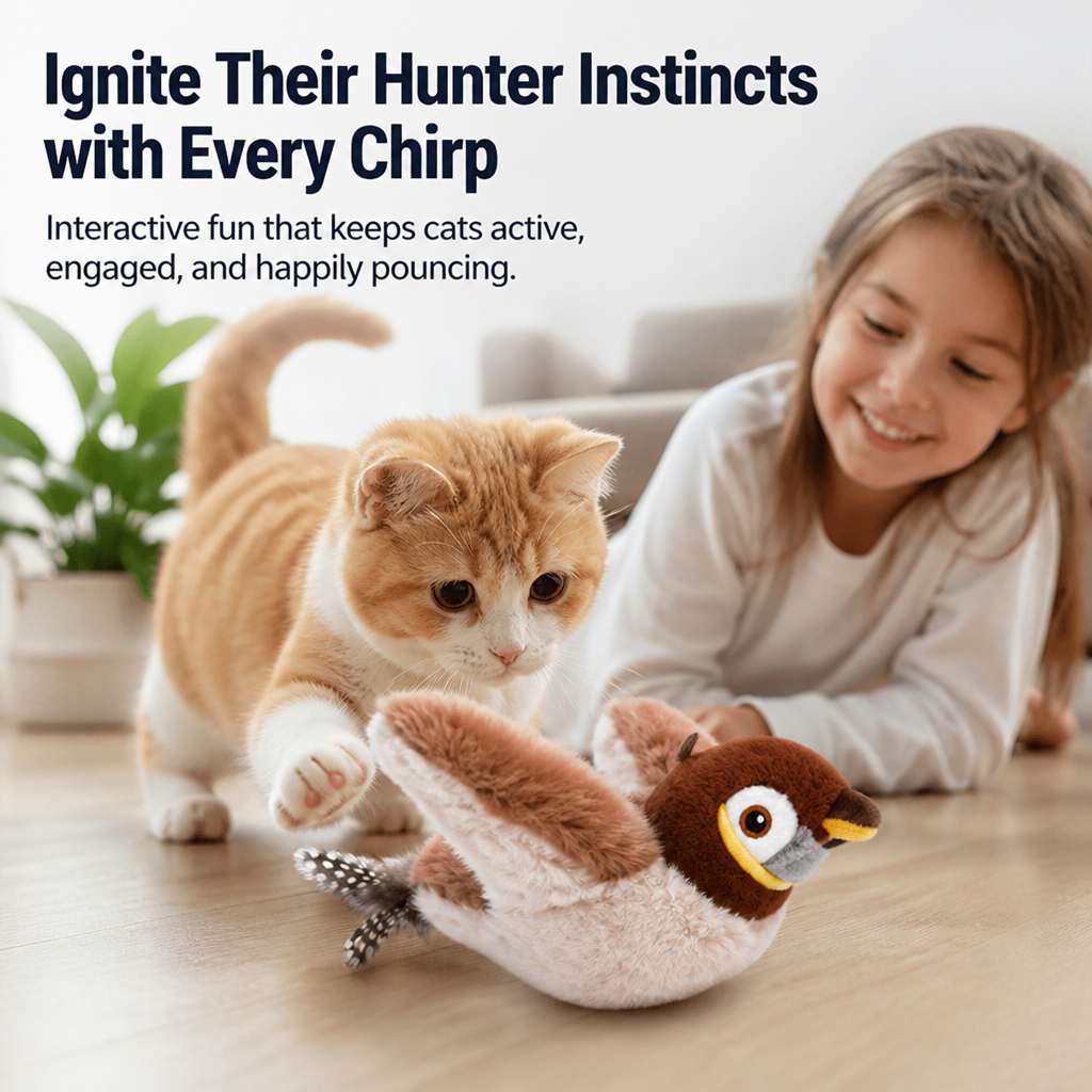 WhiskerWhirl™ — Ignite Your Cat’s Wild Hunter Instincts with Every Chirp