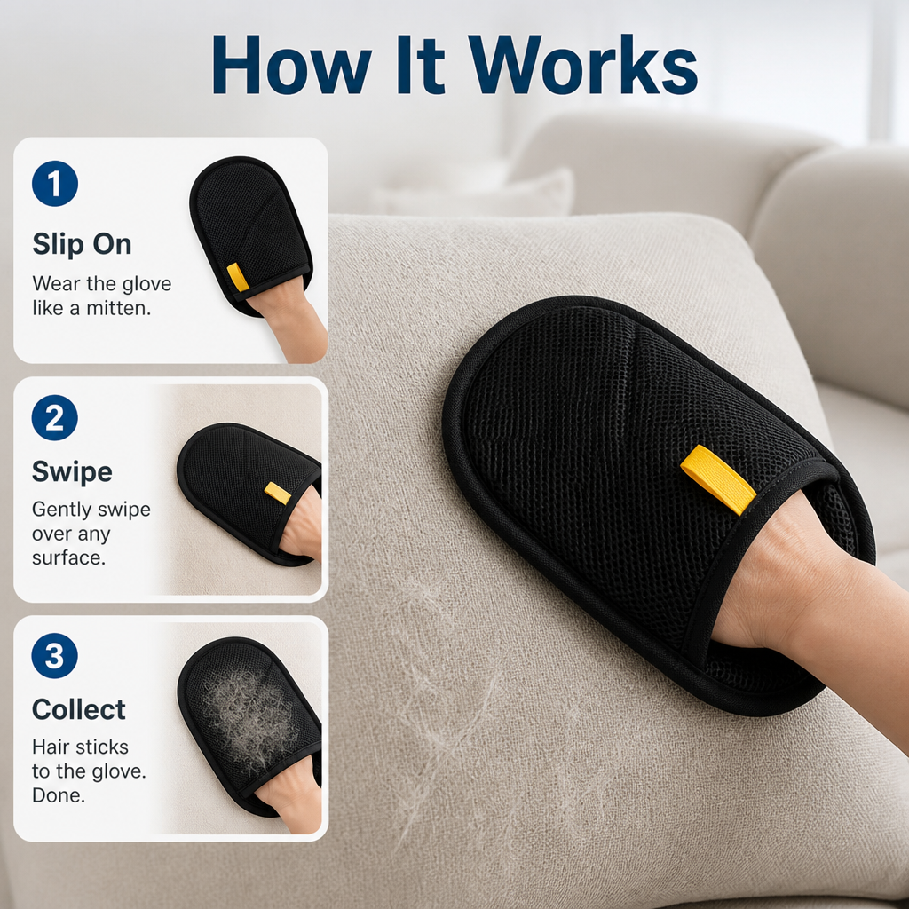 FurEase™ Glove — Instantly Melt Away Pet Hair for a Spotless, Stress-Free Home
