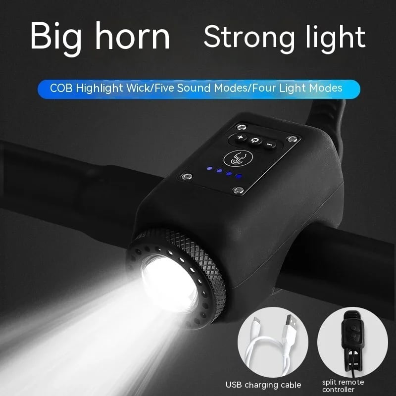 USB Rechargeable Bicycle Light with Built-in Horn