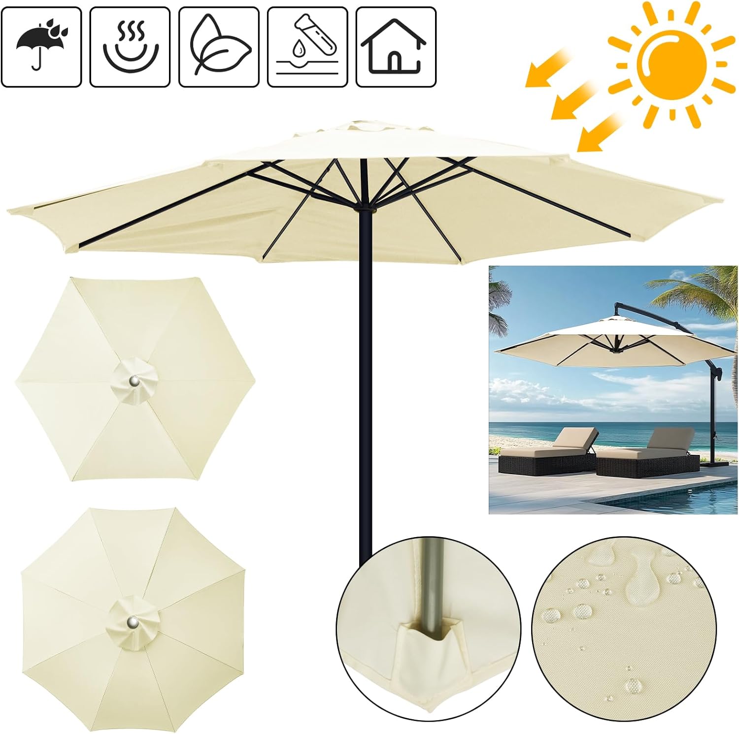 Sunshade Canopy | Water-Resistant Weather Shield | Ventilation Slot | TerraShade