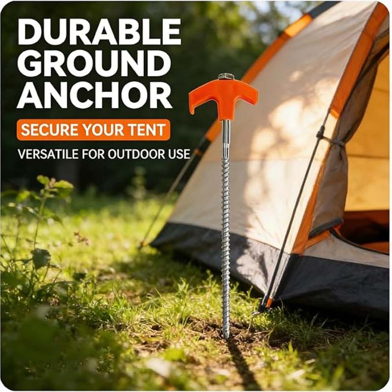 Steel Tent Stakes with Spiral Threads