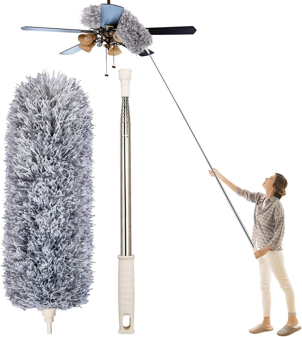 Telescoping Microfiber Duster | Extended Reach | Bendable Head | Washable | DustReach