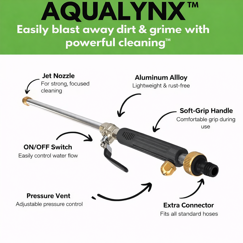 Cleaning Accessory | High-Pressure Water Jet | Variable Nozzle | Aqualynx