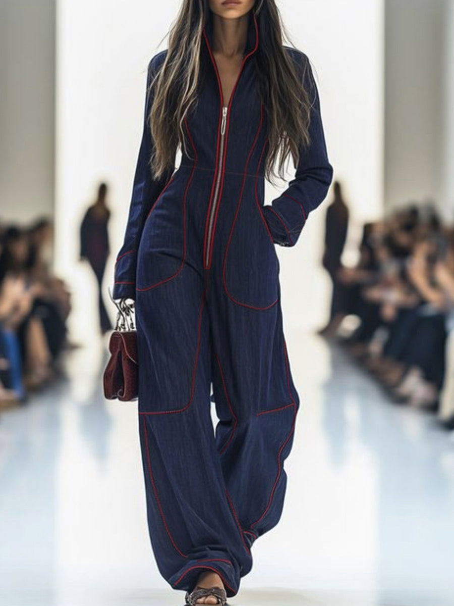 IndigoAura™ Wide-Leg Denim Jumpsuit — Own Effortless Style and Unmatched Comfort All Day Long