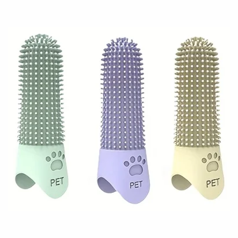 3-Pack Finger Toothbrushes for Dogs and Cats