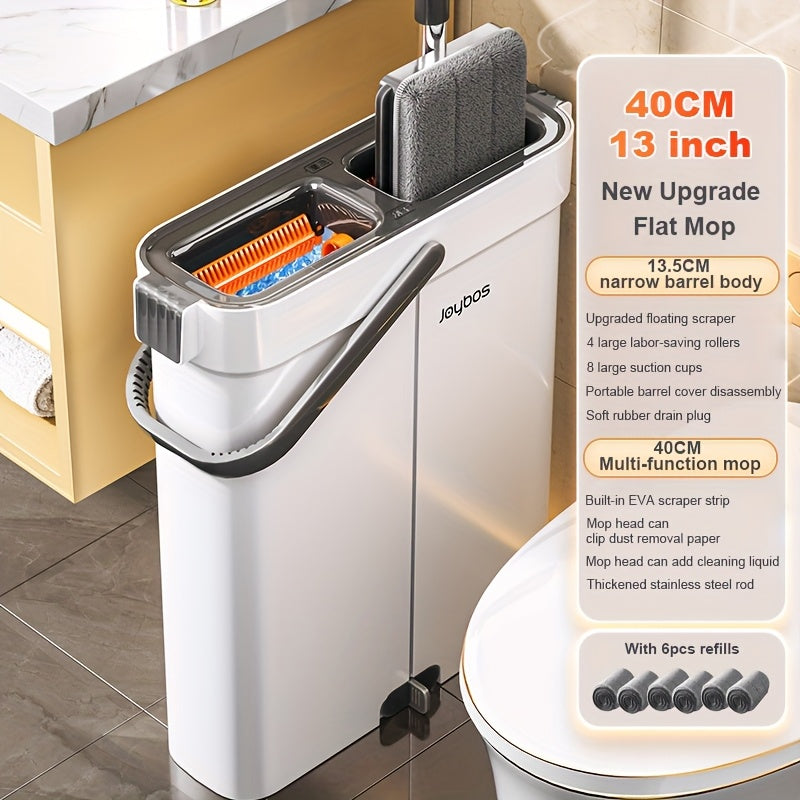 Flat Mop Set with Bucket and Wringing System