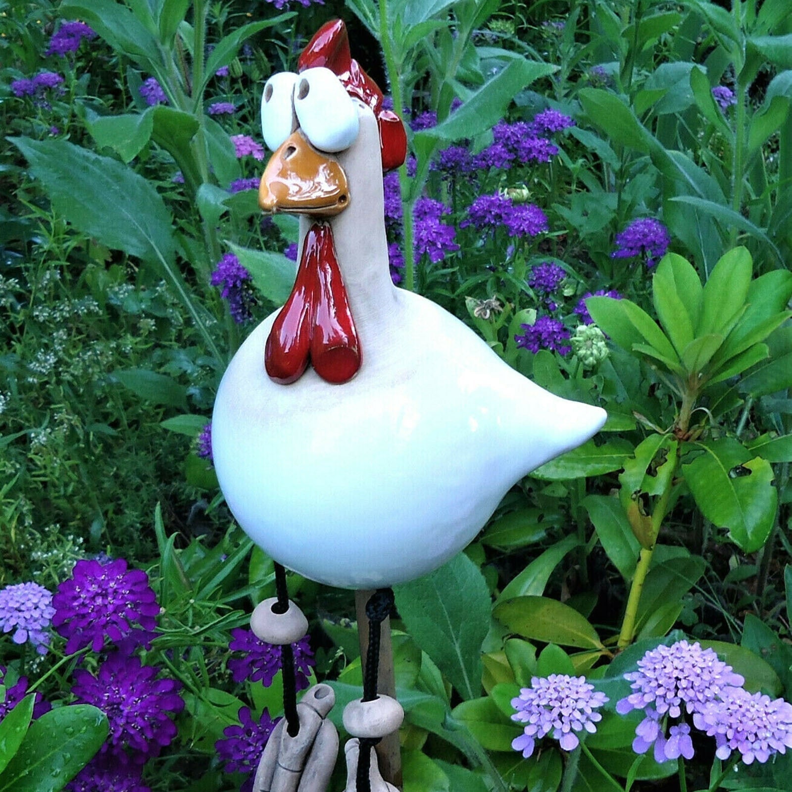 Garden Ornament | Fence Sculpture Chicken | Weather-Resistant Lighthearted Design | FenceFunky