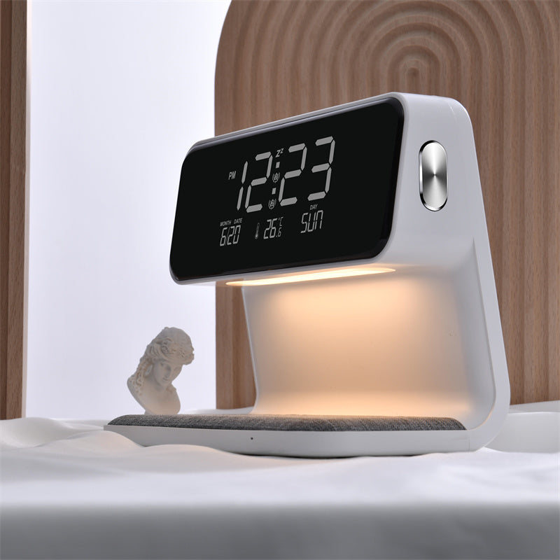 Wireless Charging Night Light and Multifunctional Alarm Clock