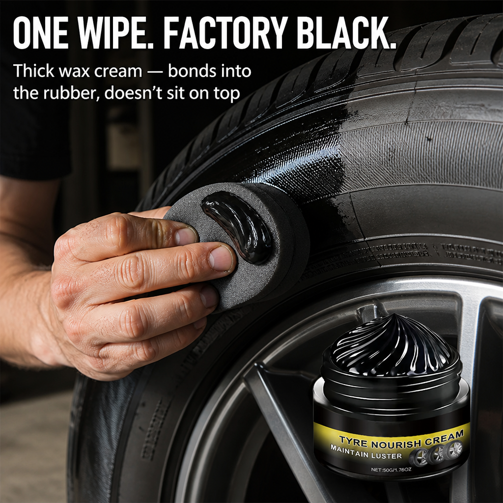 MidnightSheen™ — Restore Deep Black Tire Shine That Resists Sling, Rain & UV Fade